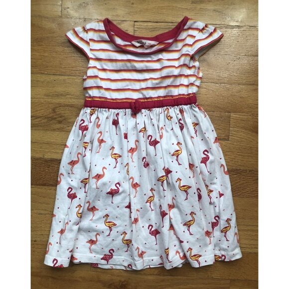 Beebay Size 4 Striped Flamingo Dress - Picture 1 of 3
